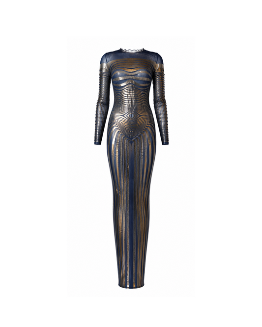 Jean Paul Gaultier 1996 Cyber Foil Mesh Dress