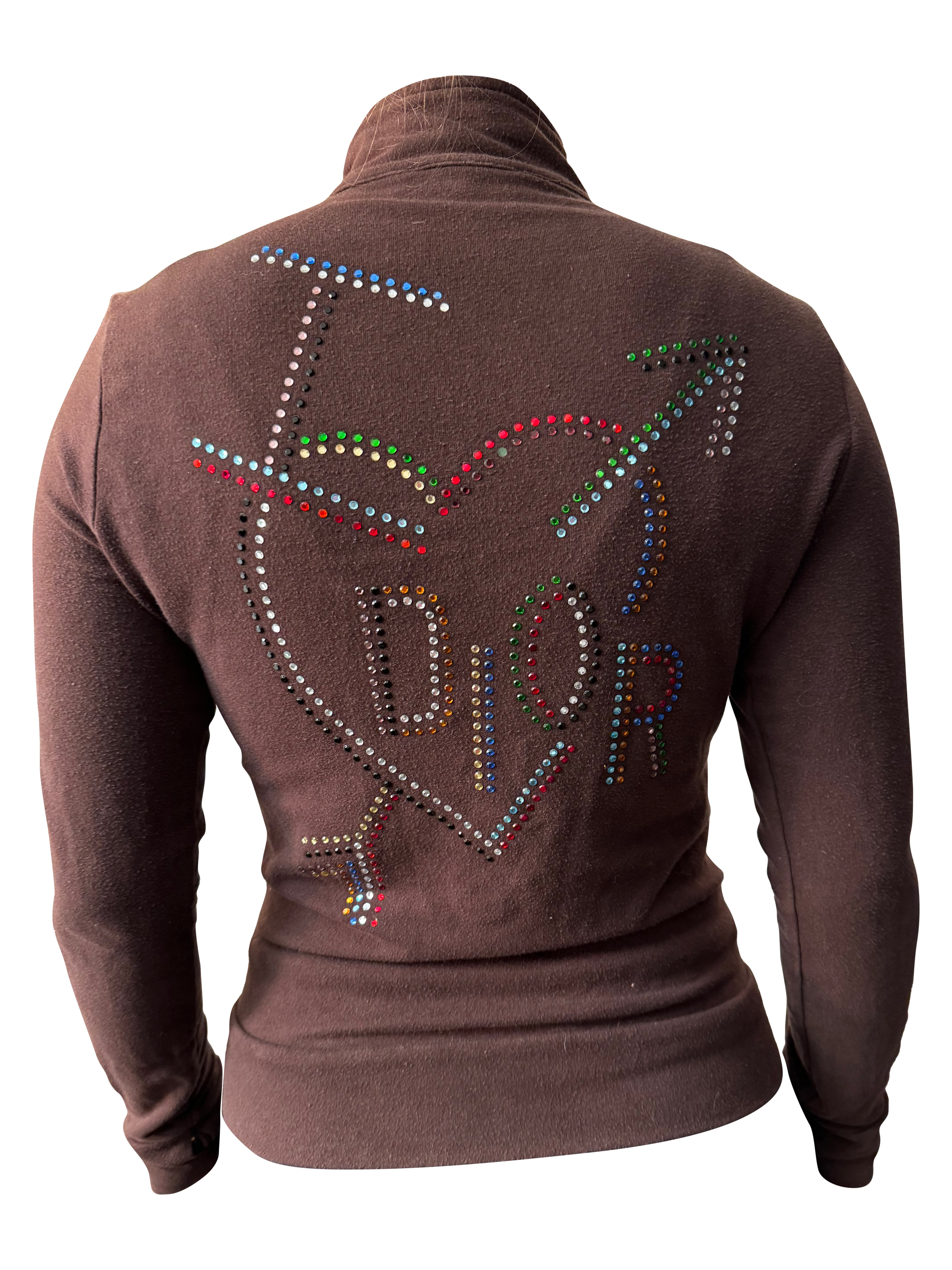 Christian Dior Zip Up Crystal Logo Longsleeve Jacket