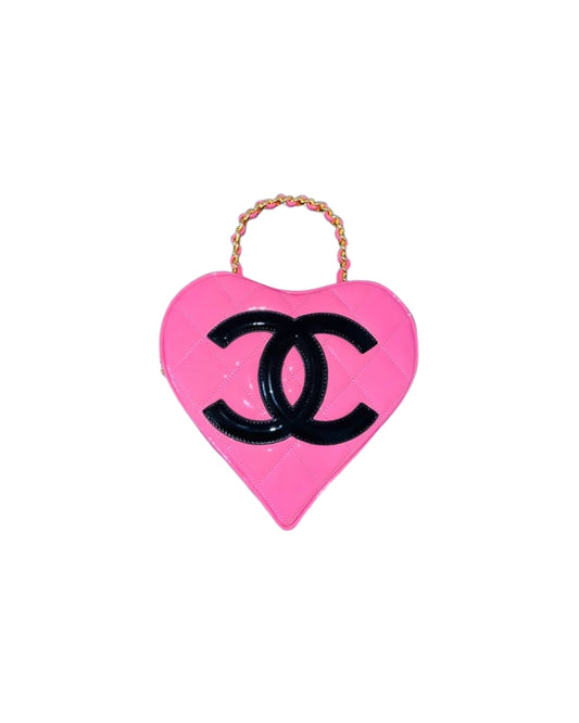 Chanel 1995 Patent Leather Vanity Heart Bag