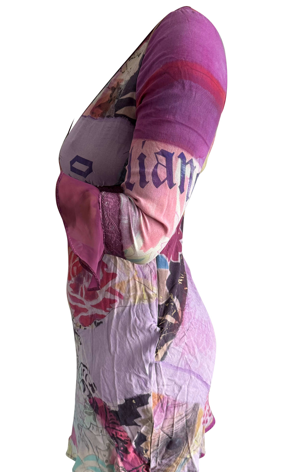 John Galliano Flower Print Mini Dress