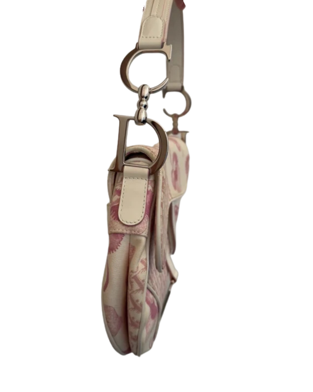 Christian Dior 2004 Cherry Blossom Pink Monogram Saddle Bag