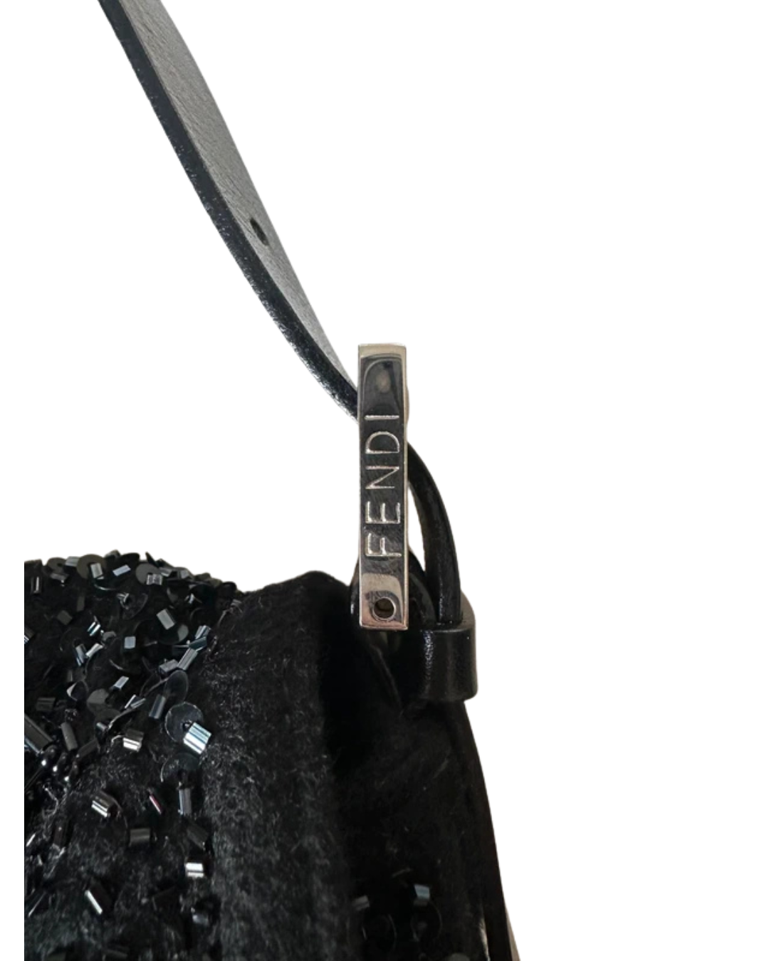 Fendi Sequin Beaded Tassle Baguette Bag