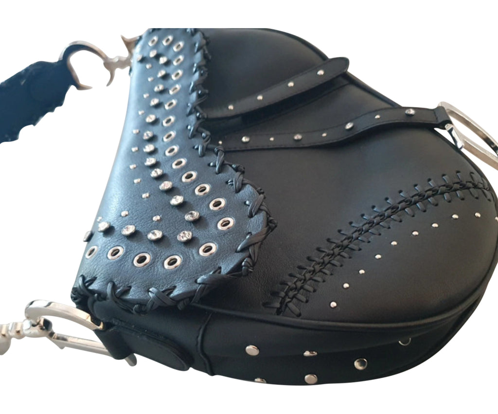 Christian Dior Crystal Studded Saddle Bag