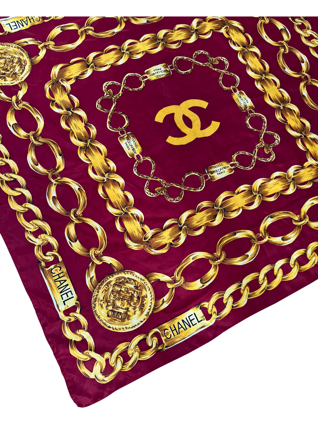Chanel Cambon Chain Silk Scarf
