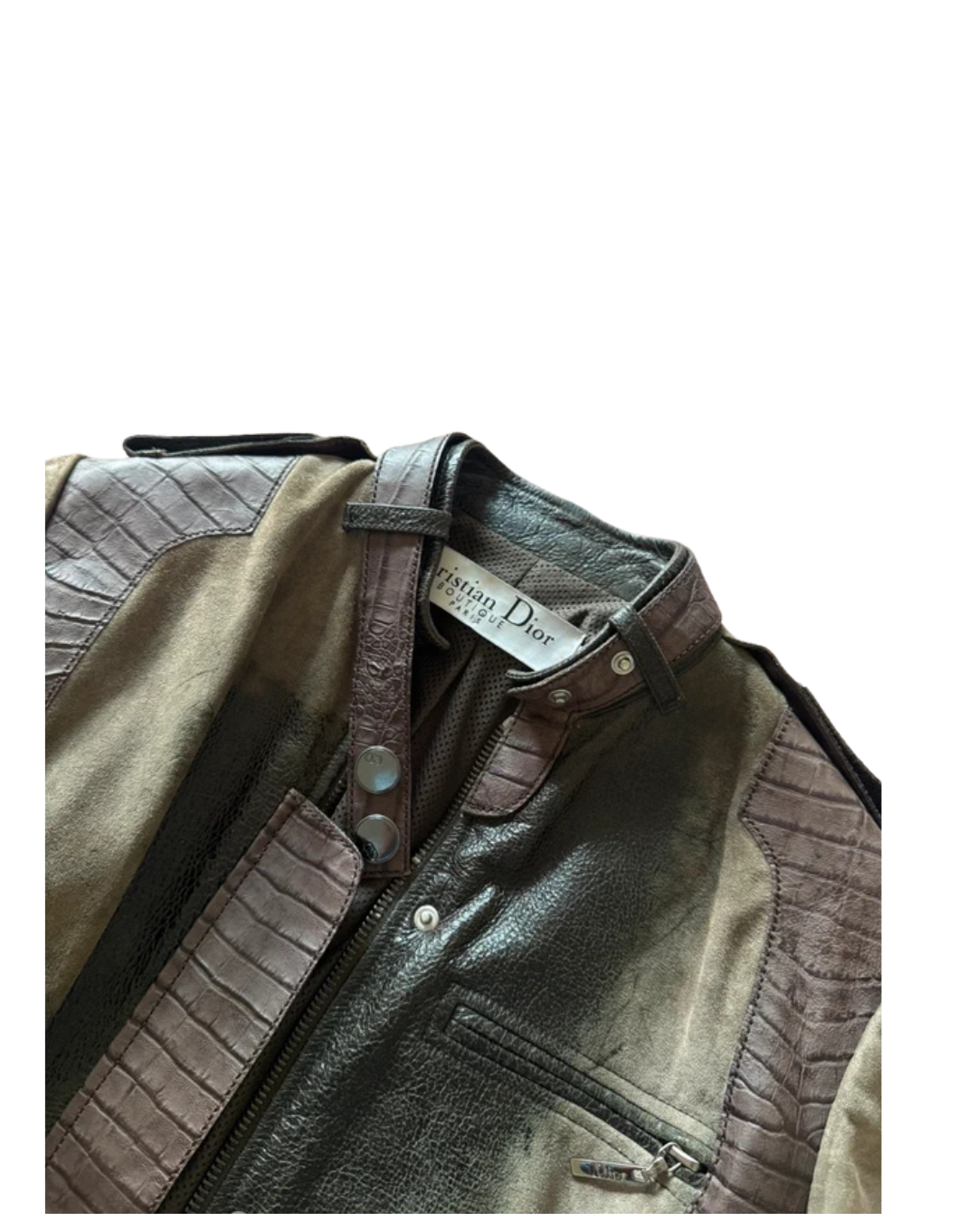 Christian Dior By John Galliano 2006 Crocodile Embossed Leather Jacket