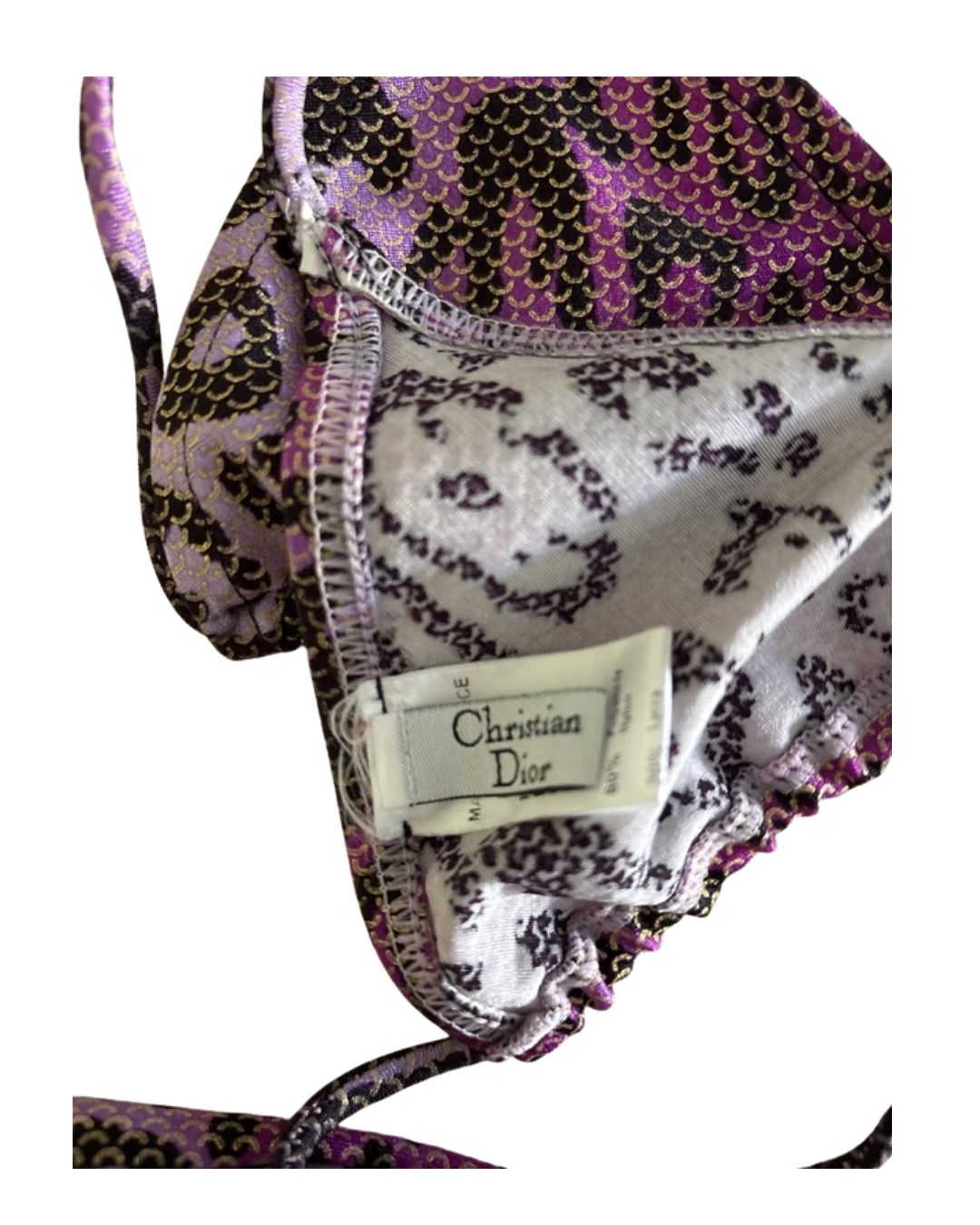 Christian Dior Purple Cheetah Print Bikini