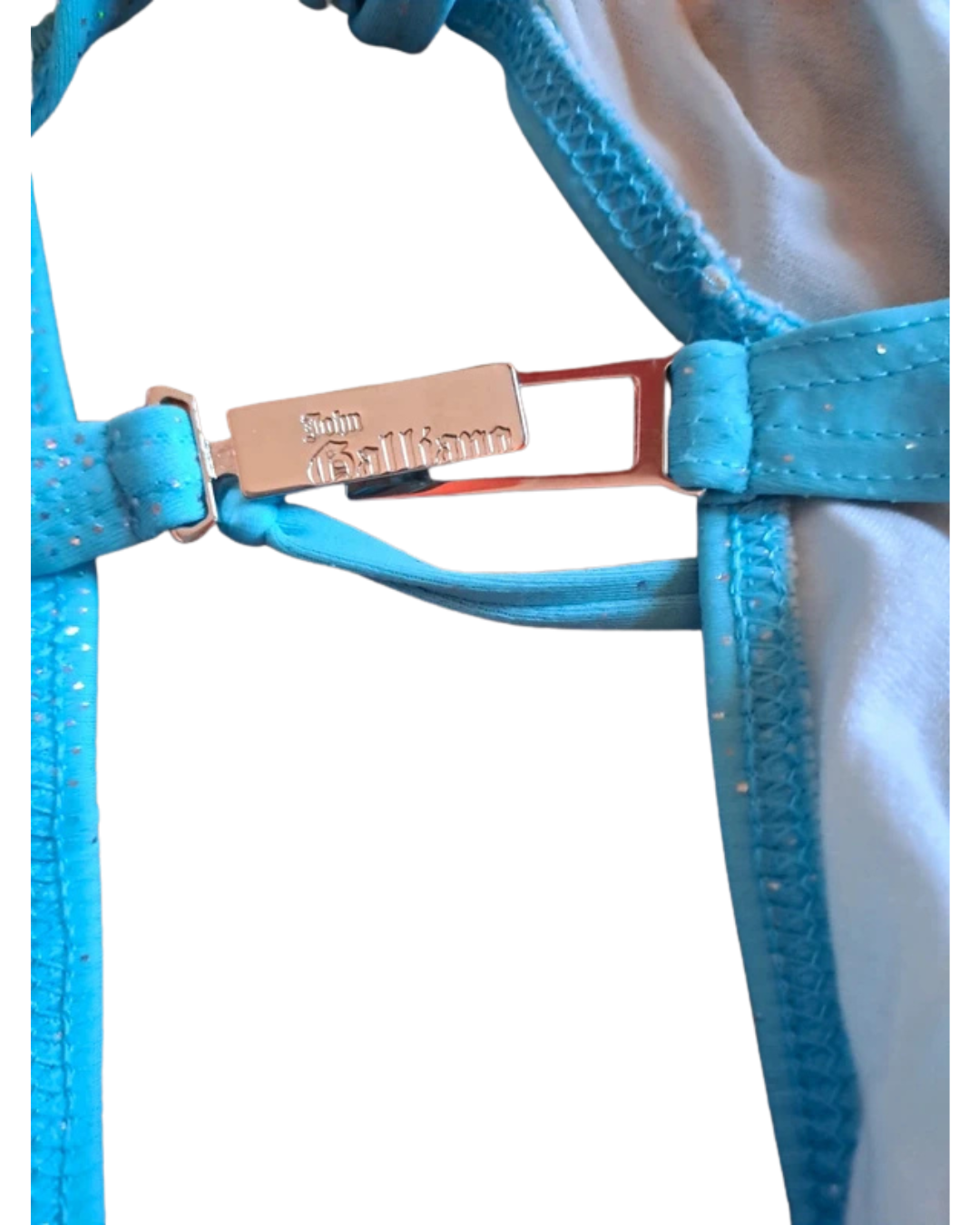 John Galliano Foil Neck Halter Swimsuit