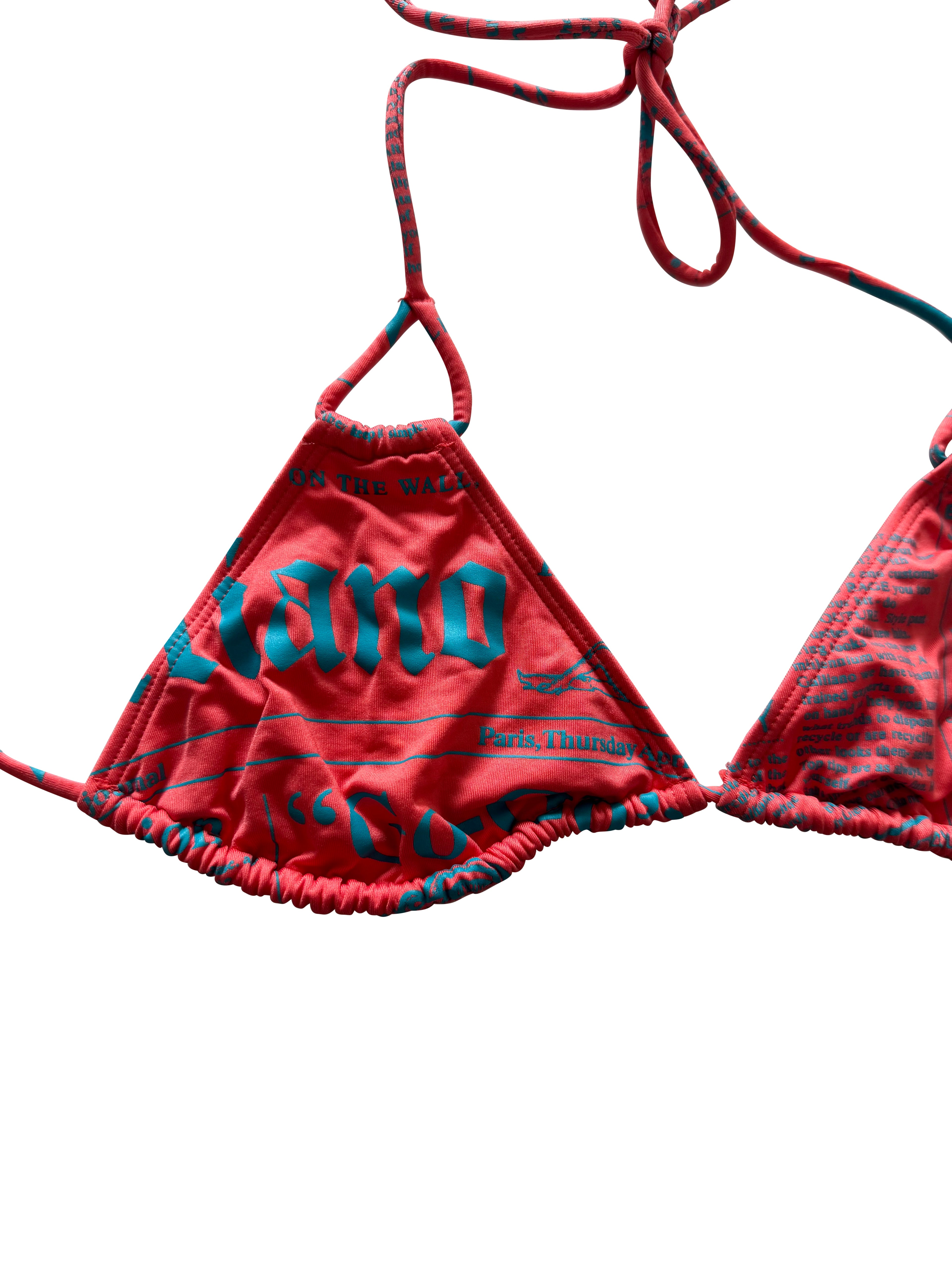 John Galliano Newspaper Bikini Top