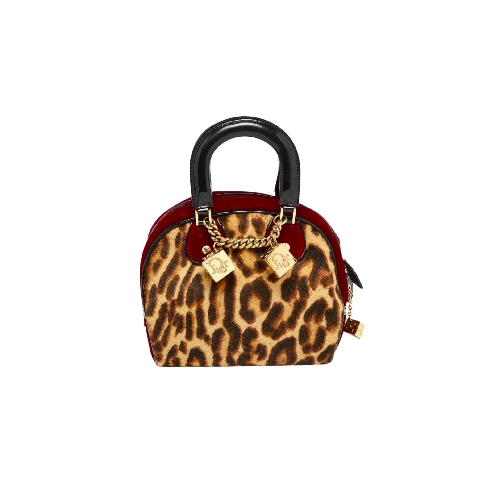 Christian Dior 2004 Dice Cheetah Bowler Bag