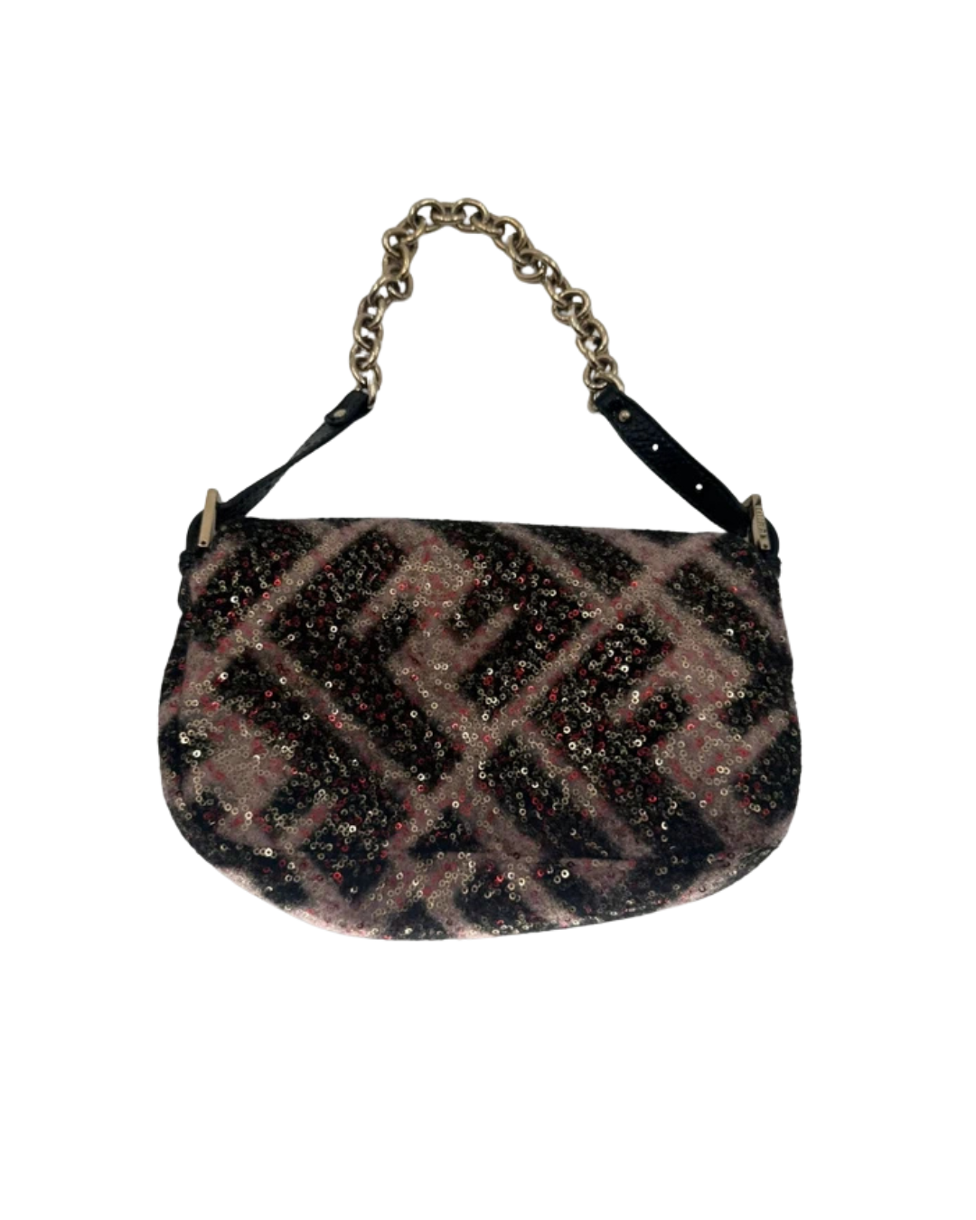 Fendi Multicolor Zucca Wool Sequin Mama Baguette Bag