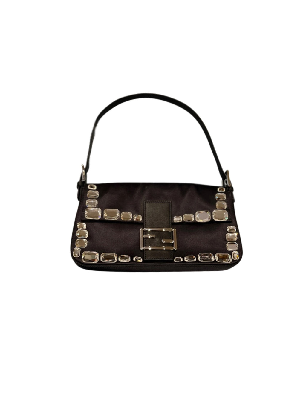 Fendi Baguette Satin Crystal Bag