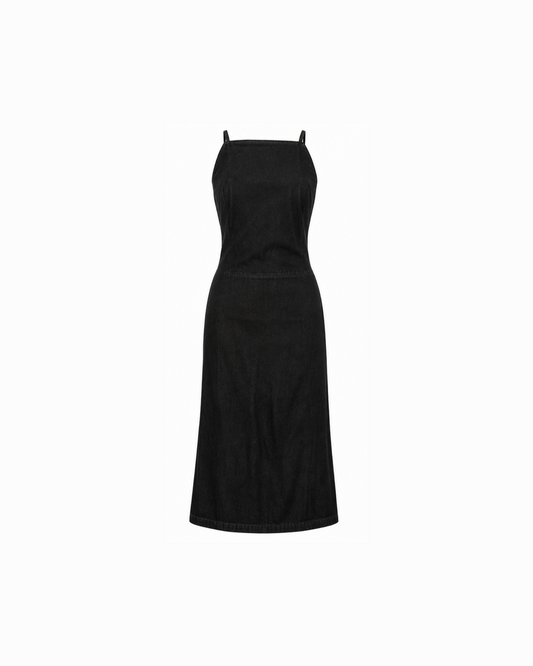 Plein Sud Denim Open Back Midi Dress
