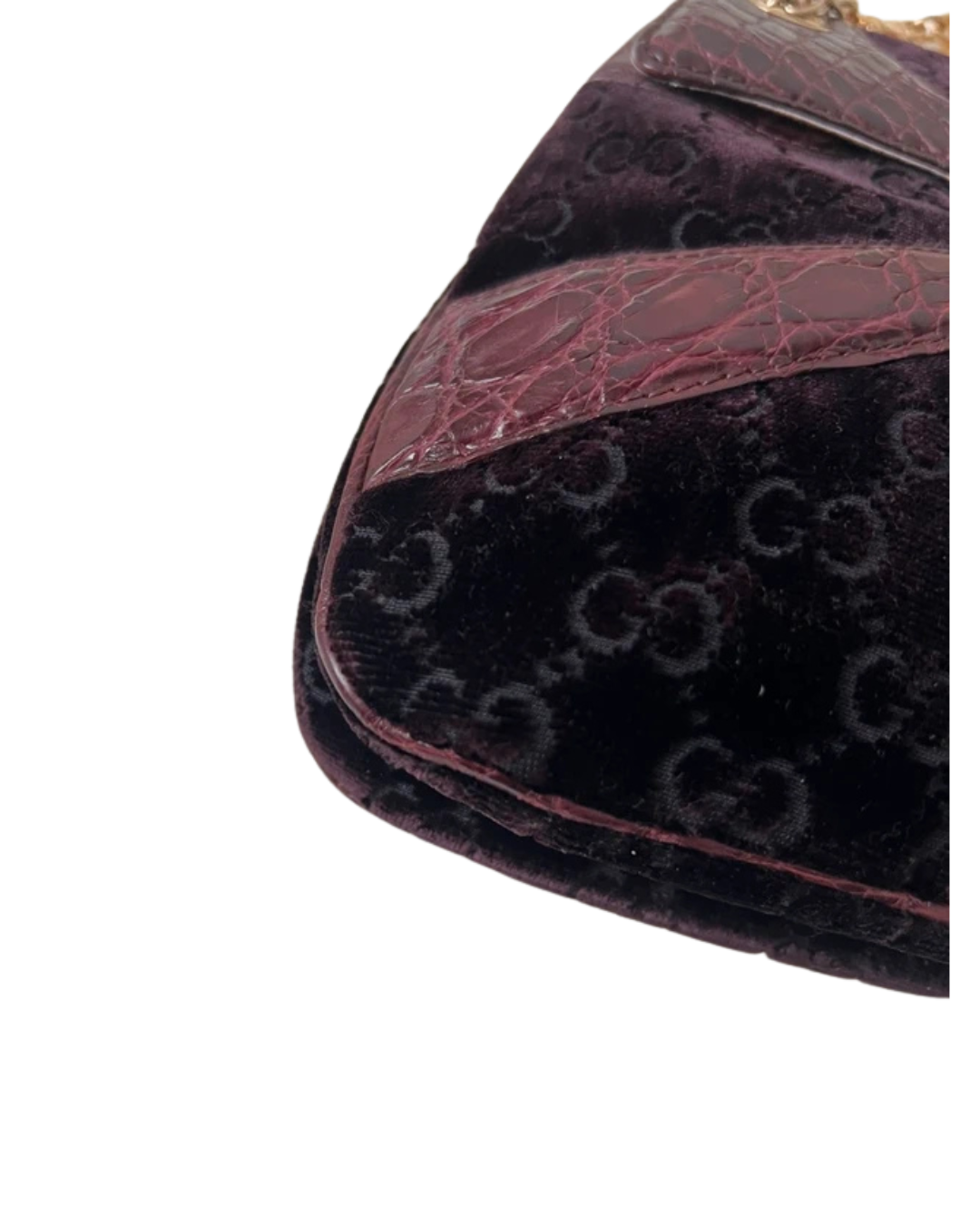 Gucci By Tom Ford Purple Dragon Crocodile Handbag