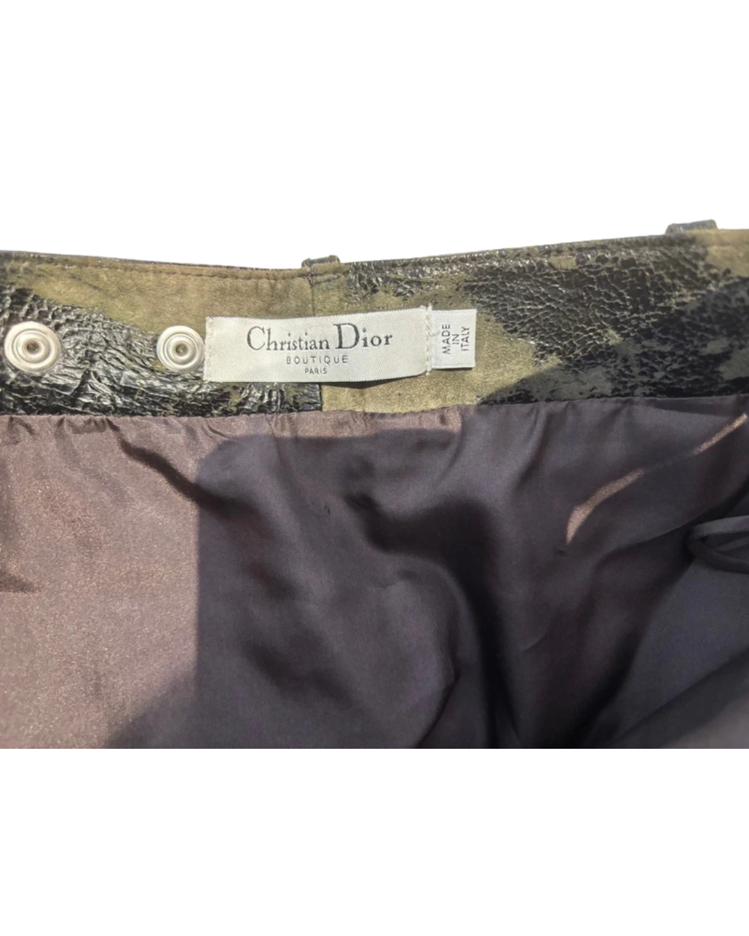 Christian Dior By John Galliano Crocodile Embossed Skirt