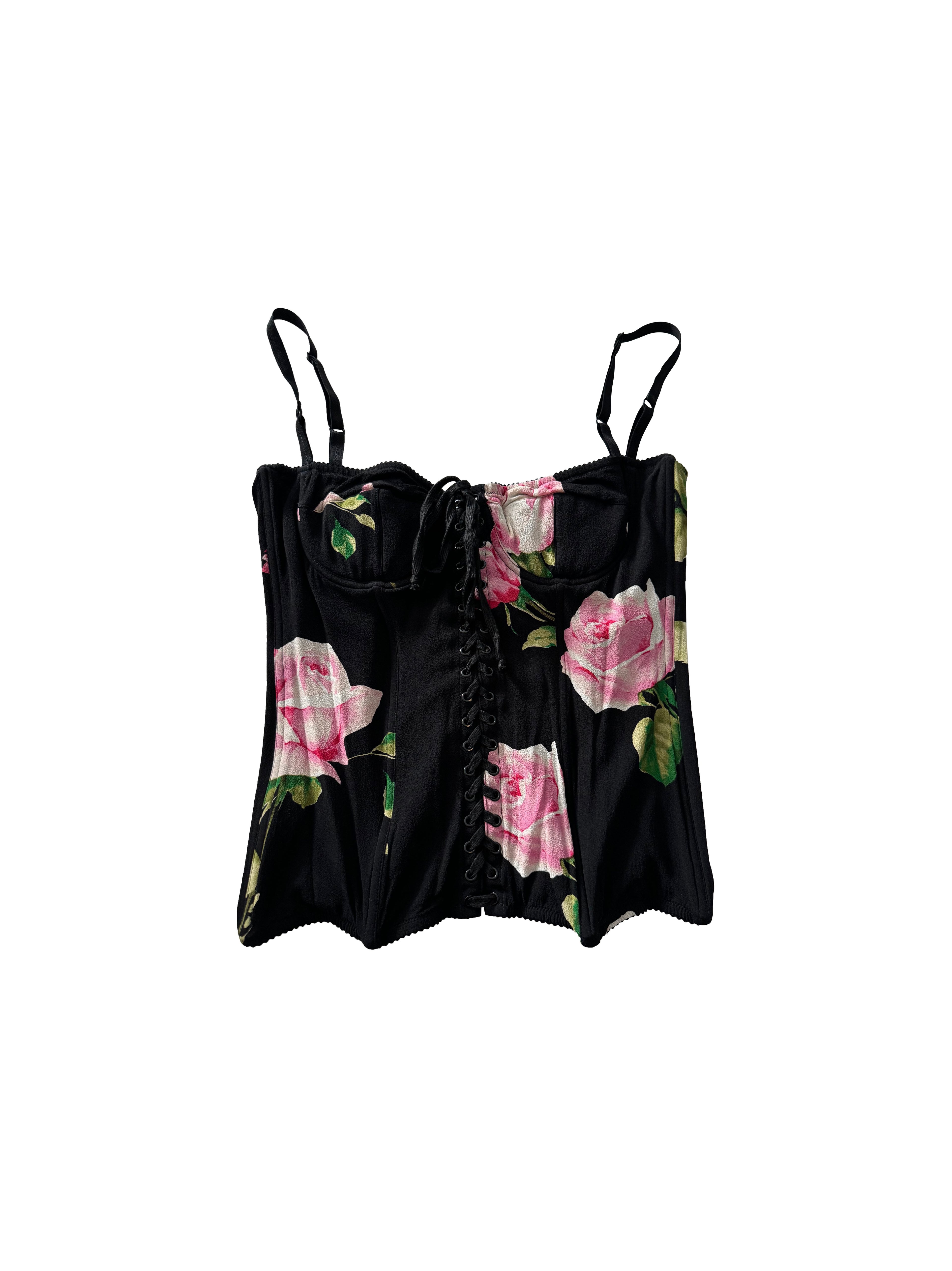 Dolce& Gabbana 2003 Floral Corset Top