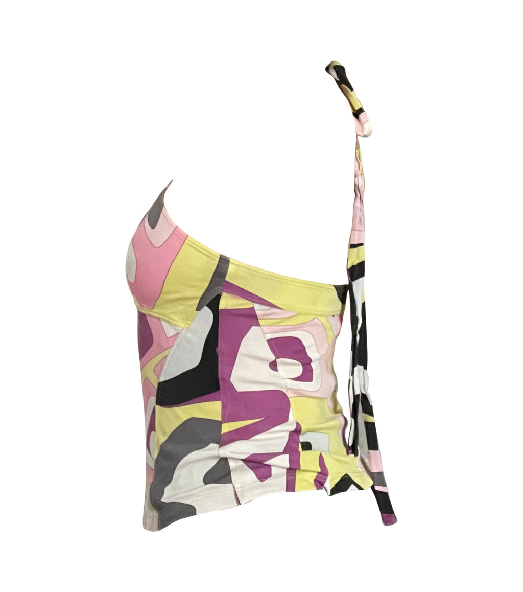 Emilio Pucci Multicolor Neckhalter Top