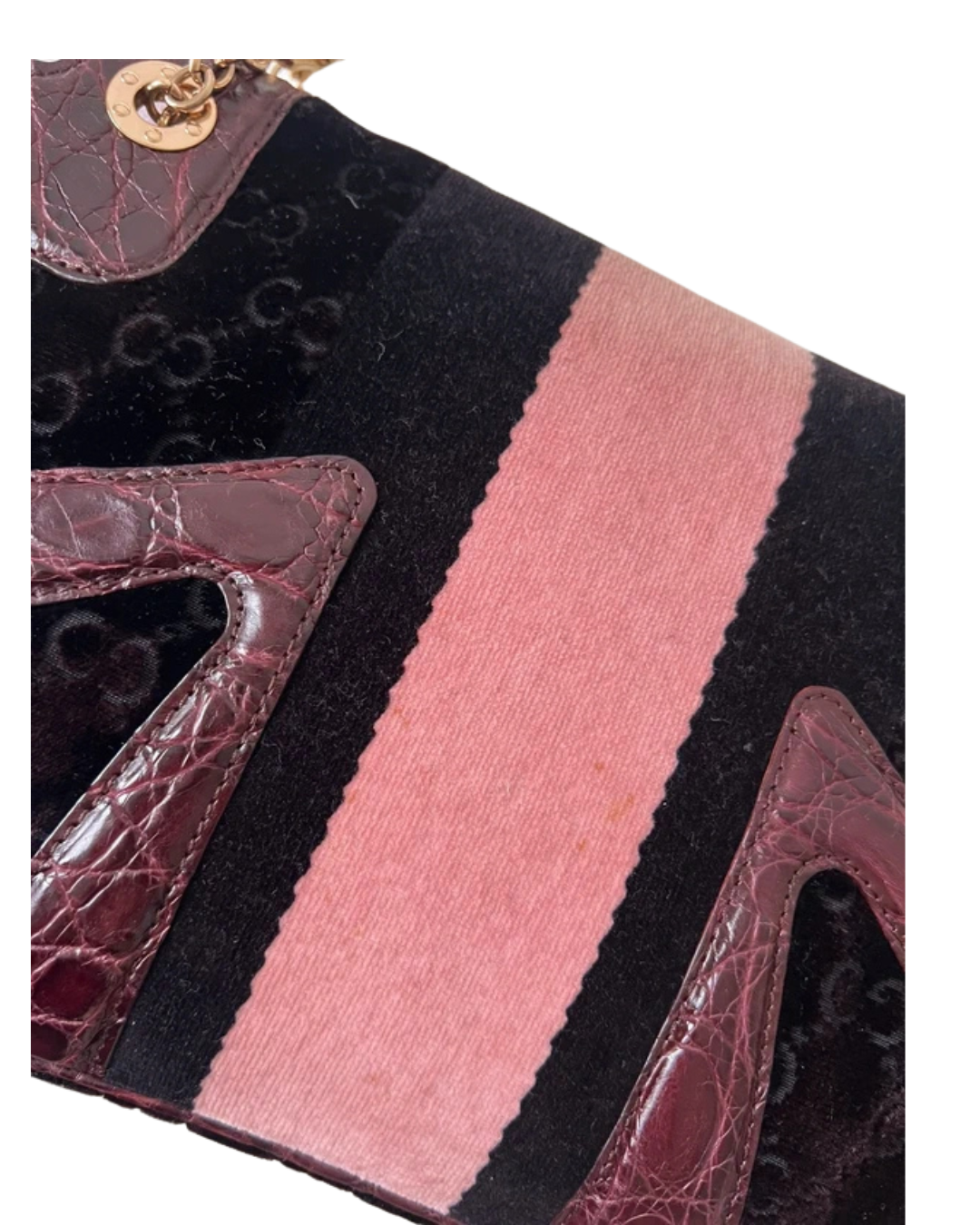 Gucci By Tom Ford Purple Dragon Crocodile Handbag