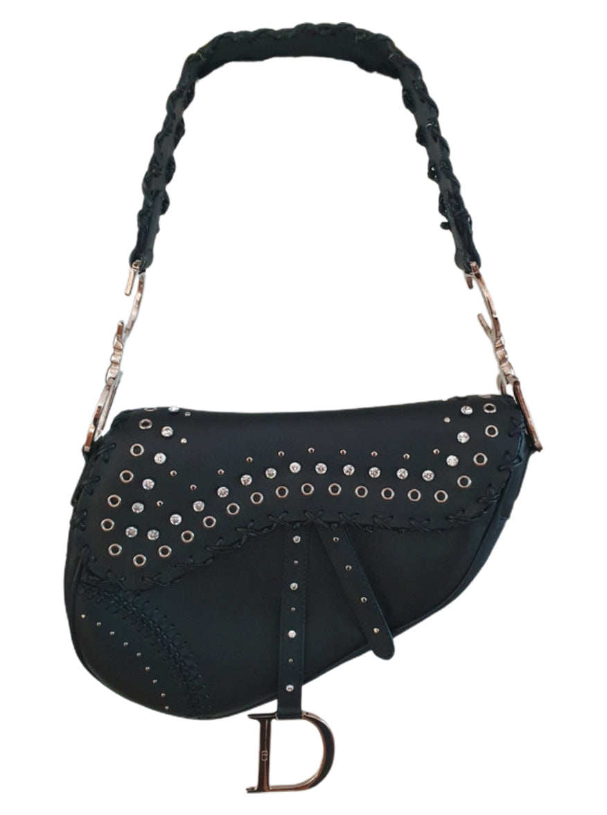 Christian Dior Crystal Studded Saddle Bag