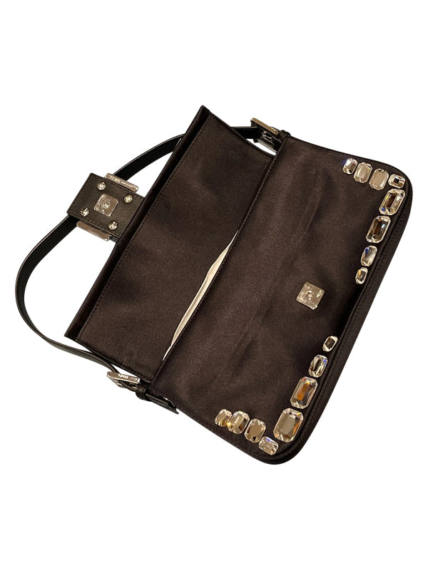 Fendi Baguette Satin Crystal Bag