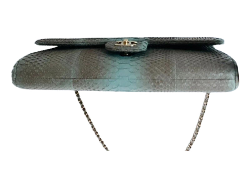 Chanel Python Flap Chained Clutch