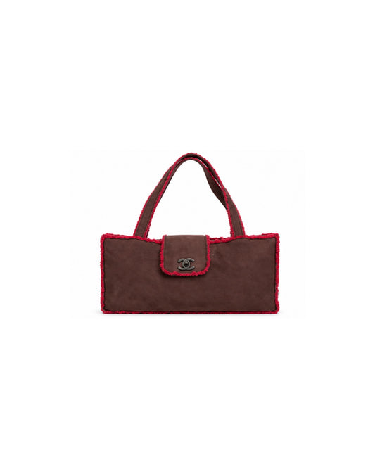 Chanel Shearling Lambskin Suede Handbag