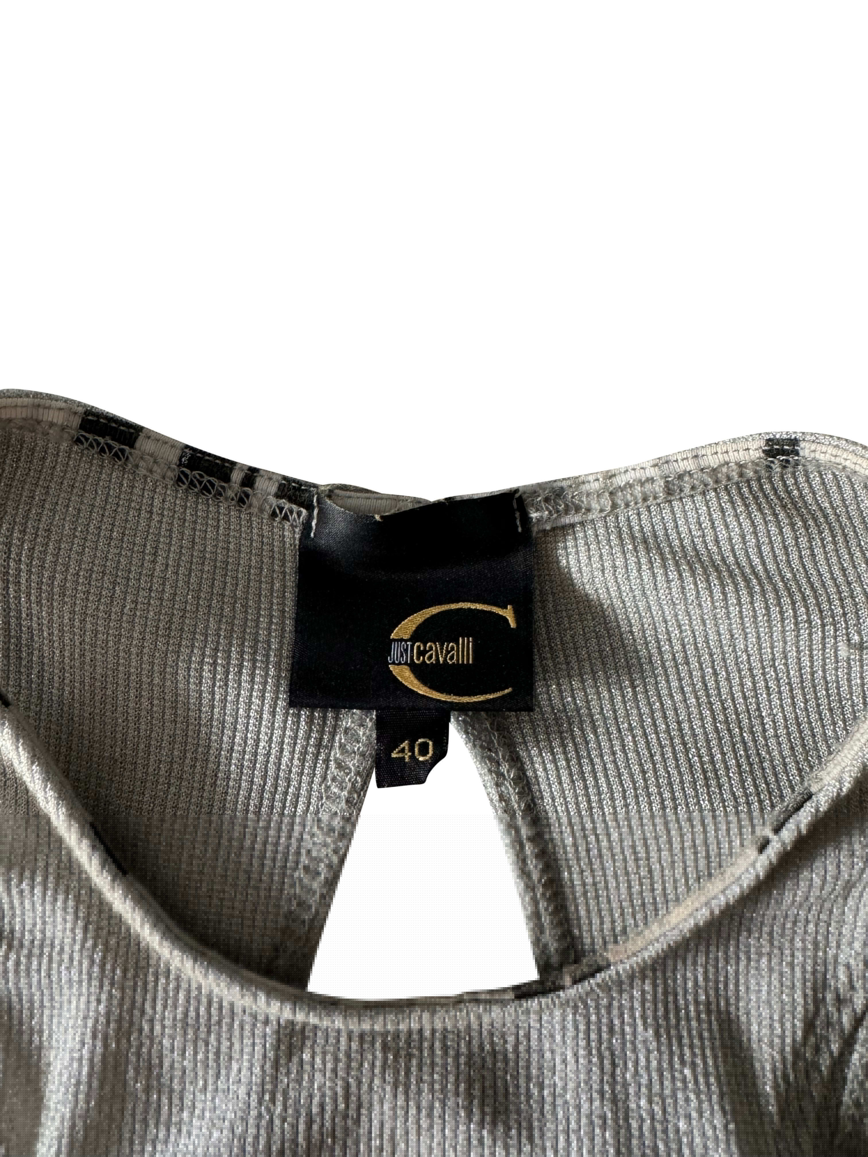 Roberto Cavalli Glitter Open Back Top