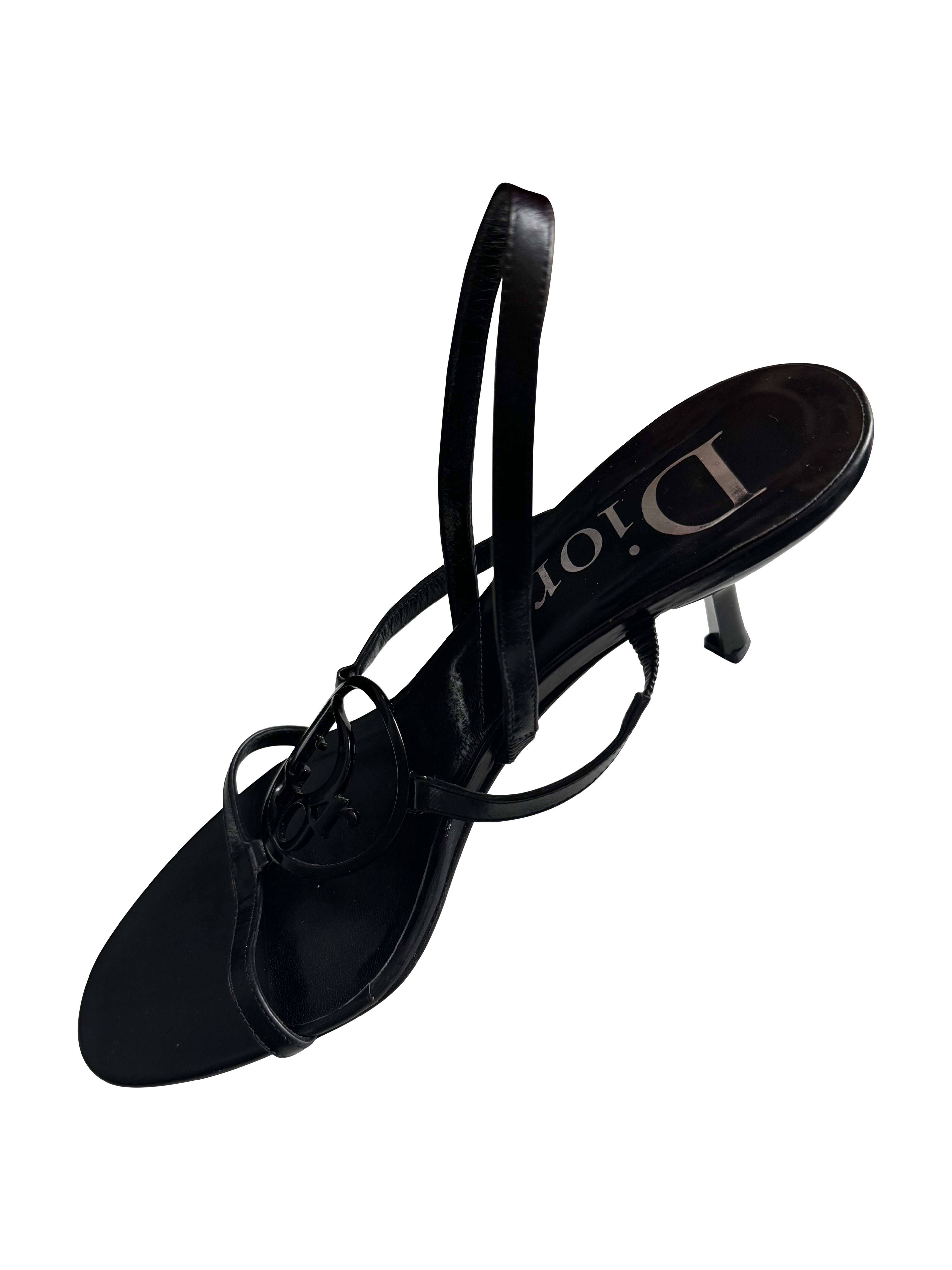 Christian Dior Logo Strap Kitten Heels