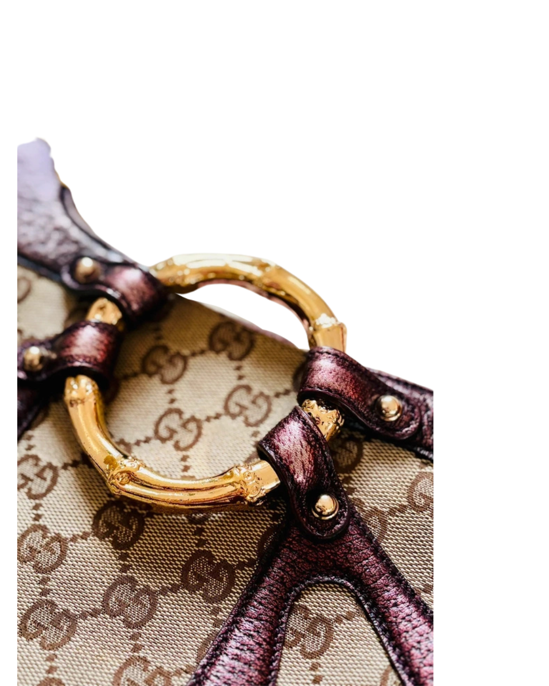 Gucci By Tom Ford Dionysus Purple Monogram Gold Handbag