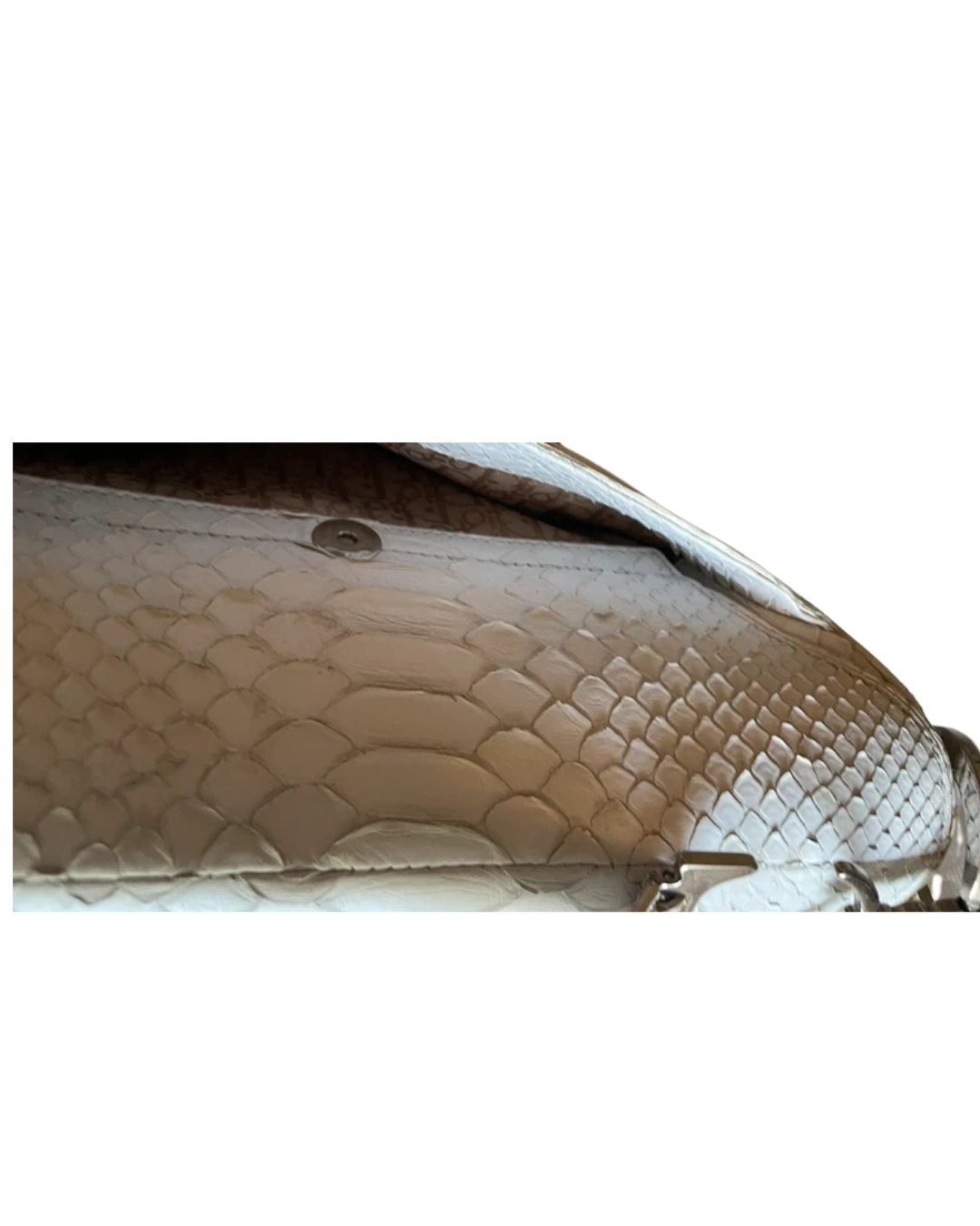 Christian Dior White Python Saddle Bag