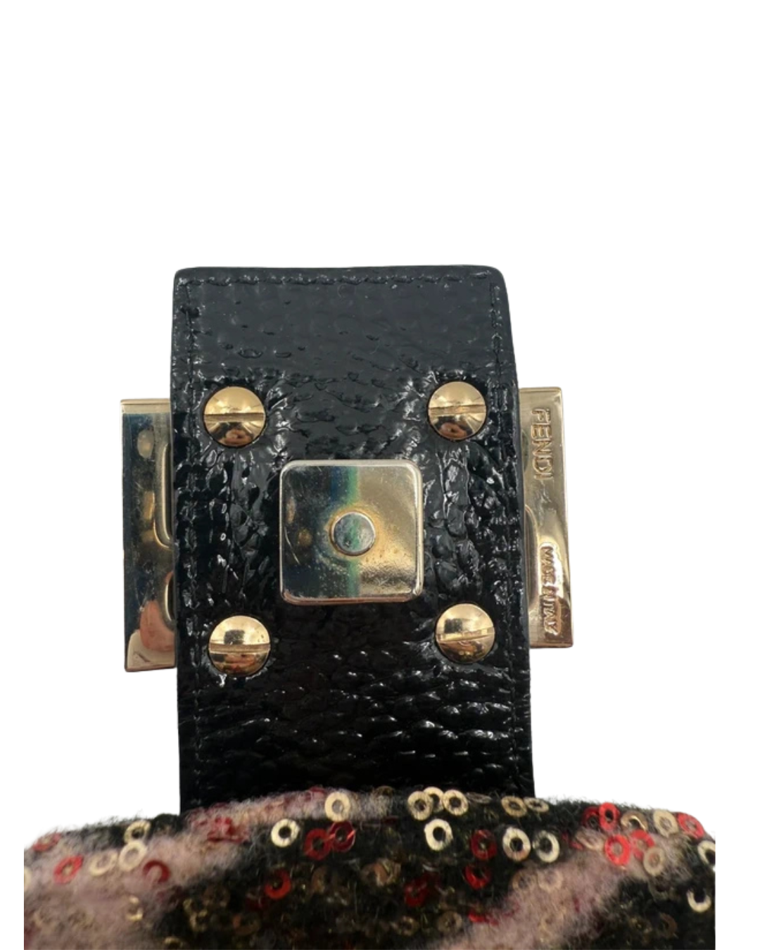 Fendi Multicolor Zucca Wool Sequin Mama Baguette Bag