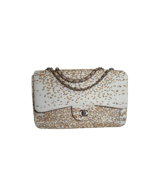 Chanel 2013 Jumbo Raffia Sequin Single Flap Bag