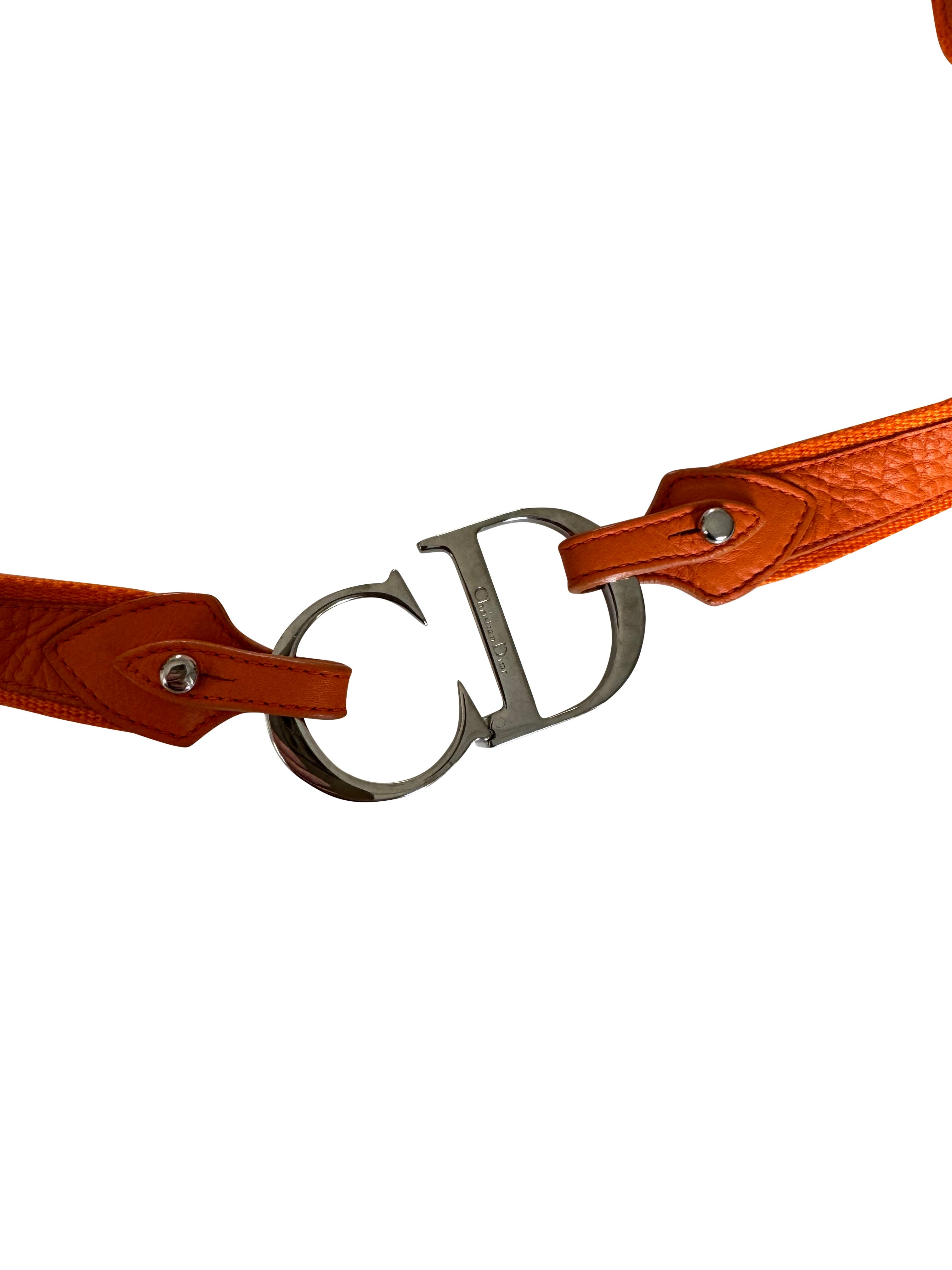 Christian Dior Orange CD Logo Belt