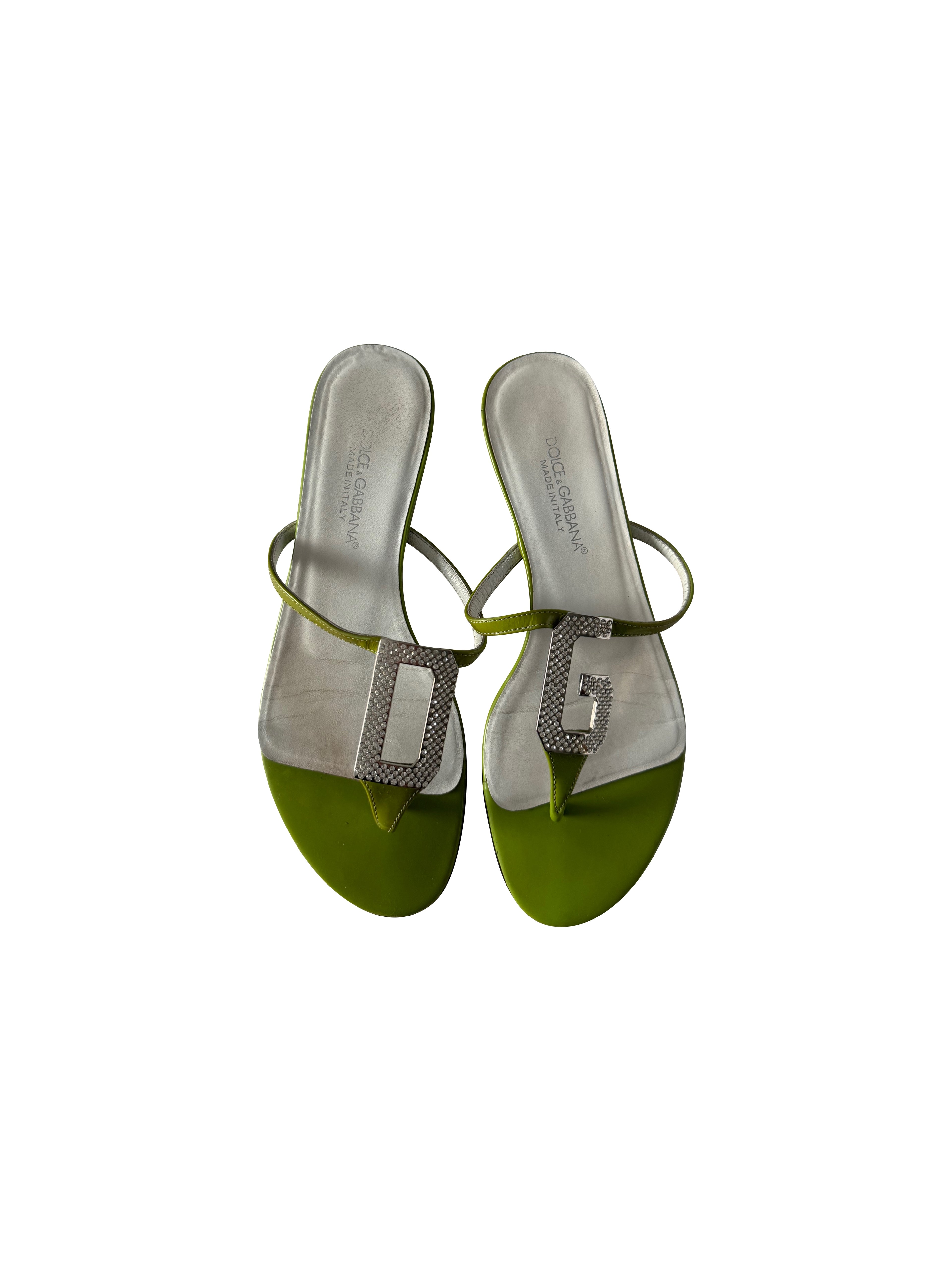 Dolce&Gabbana Crystal Logo Sandals