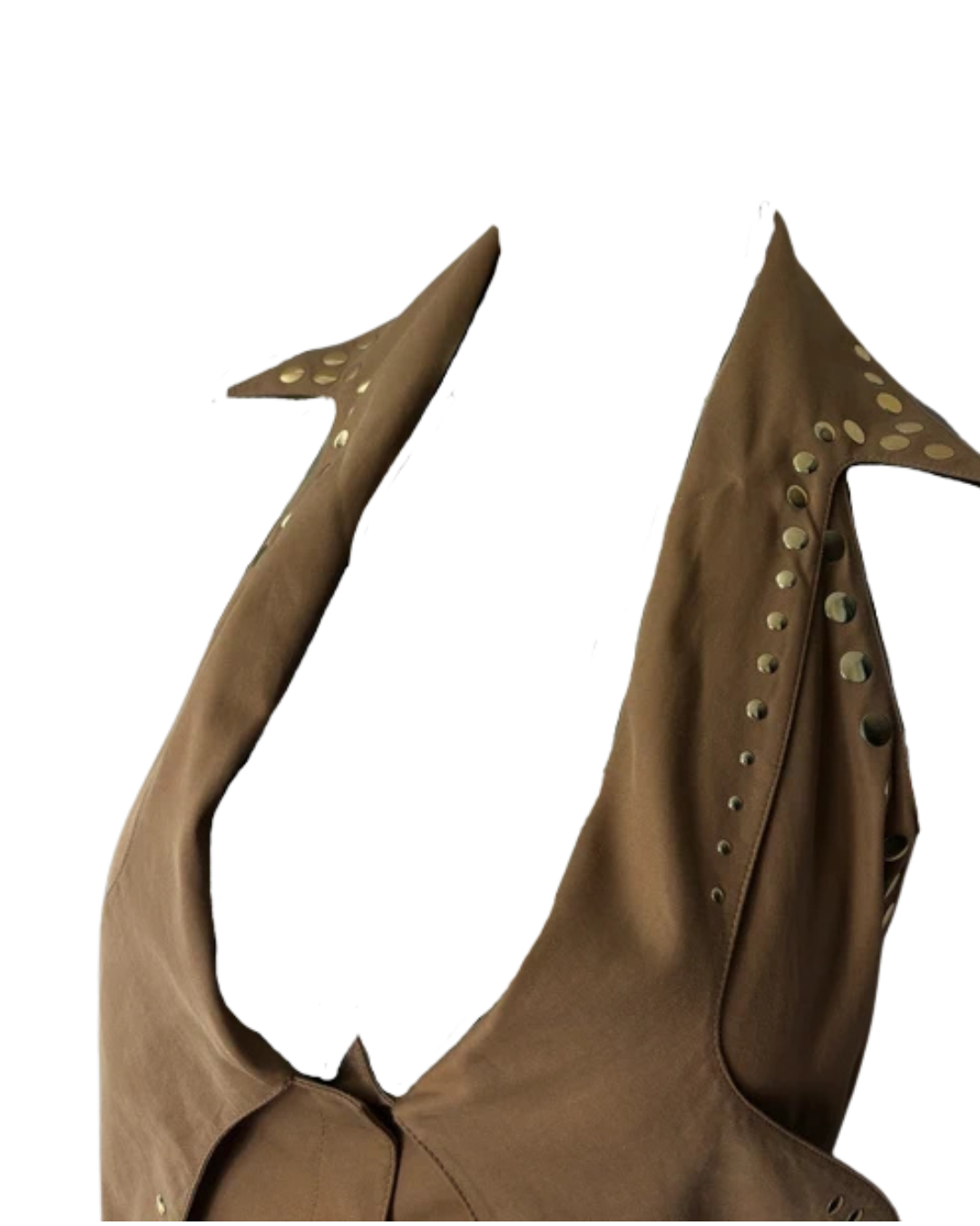 Thierry Mugler Studded Neck Halter Dress