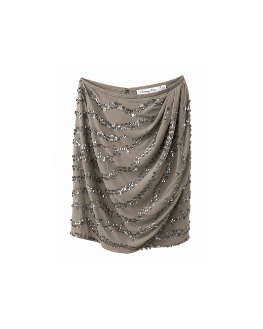 Christian Dior 2004 Silk Embroidered Skirt