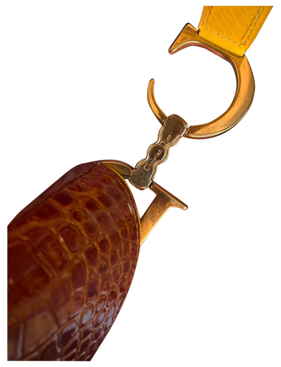 Christian Dior Crocodile Saddle Bag