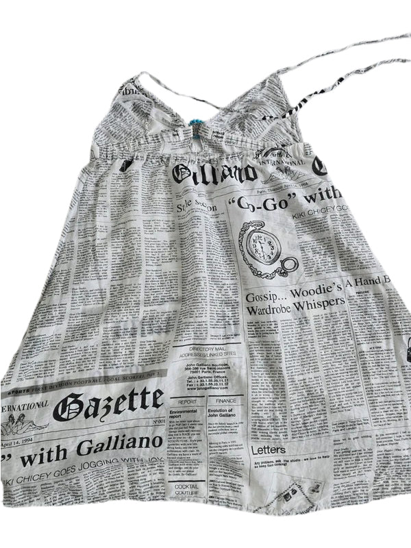 John Galliano Newspaper Neckhalter Dress