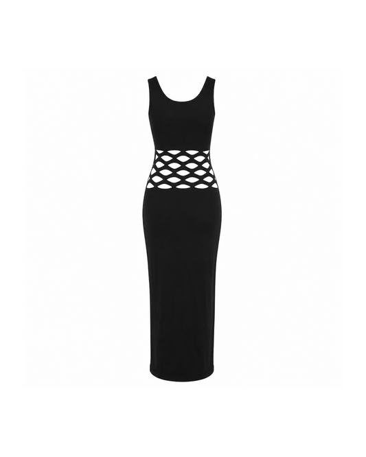 Jean Paul Gaultier Soleil Fishnet Cutout Maxi Dress