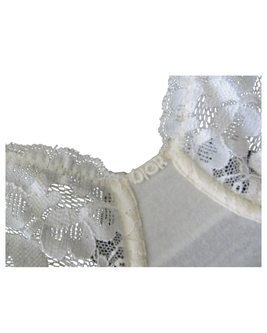 Christian Dior White Lace Long sleeve Bodysuit