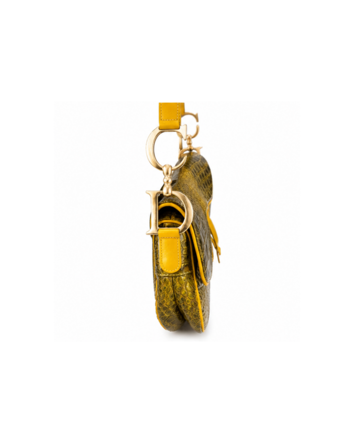 Christian Dior 2001 Green Crocodile Saddle Bag