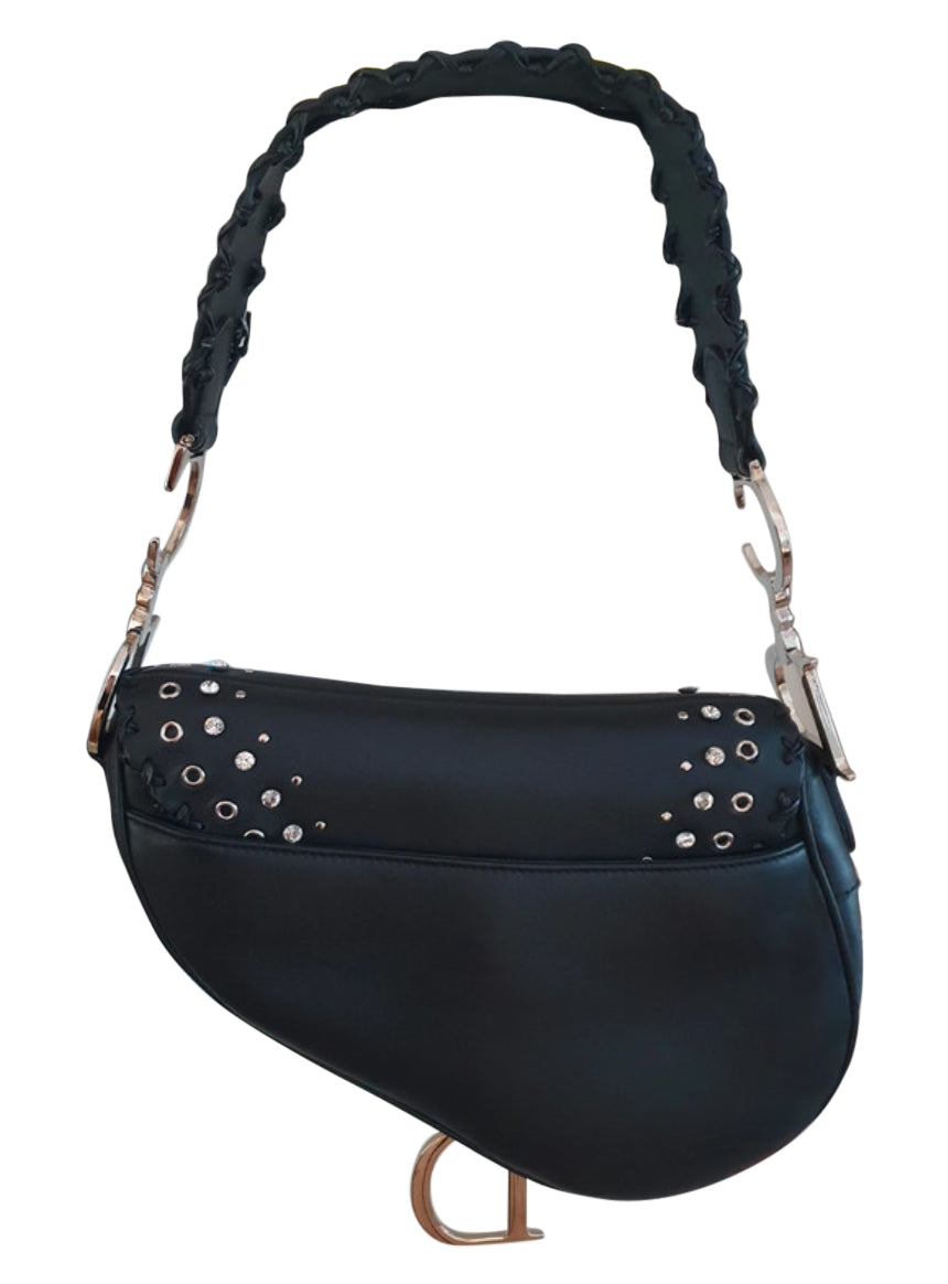 Christian Dior Crystal Studded Saddle Bag