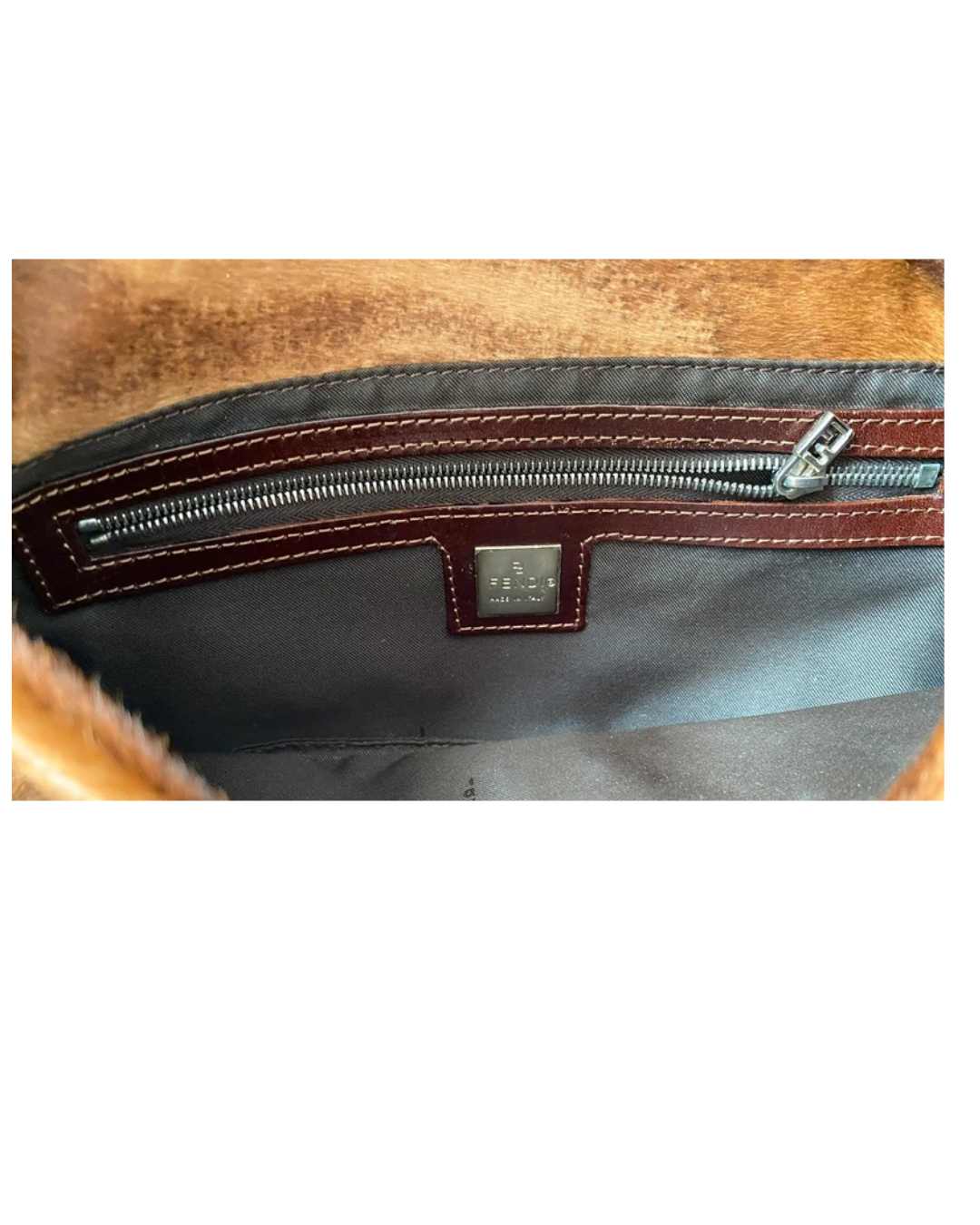 Fendi Pony Hair Brown Baguette Bag
