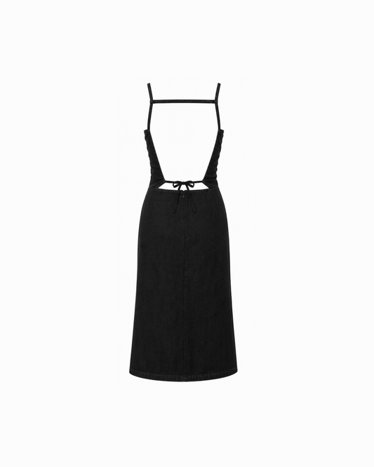 Plein Sud Denim Open Back Midi Dress