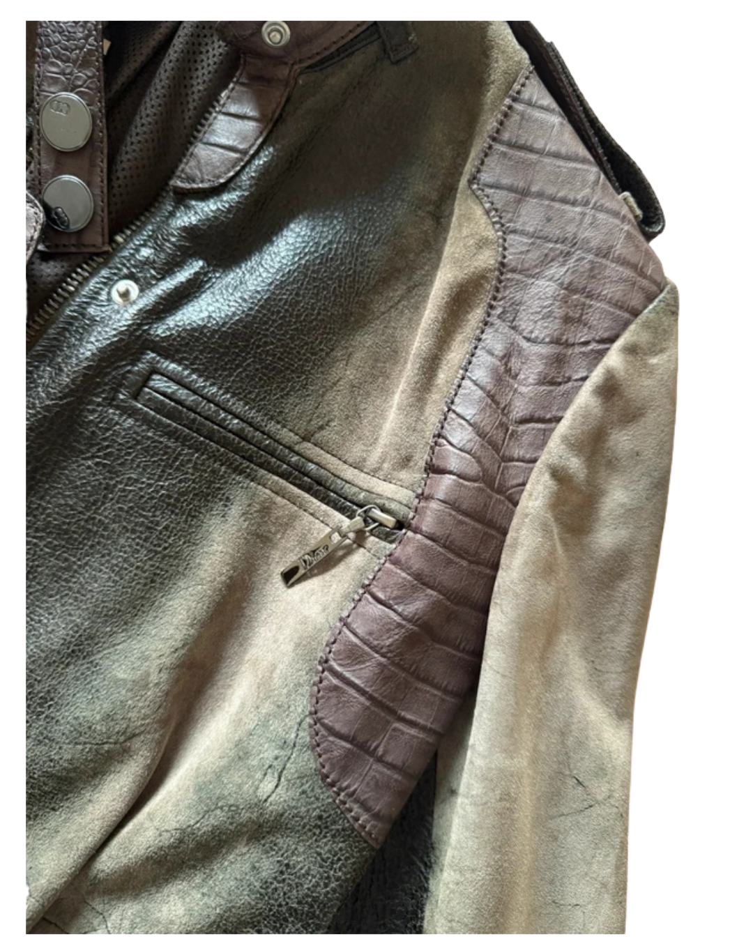 Christian Dior By John Galliano 2006 Crocodile Embossed Leather Jacket
