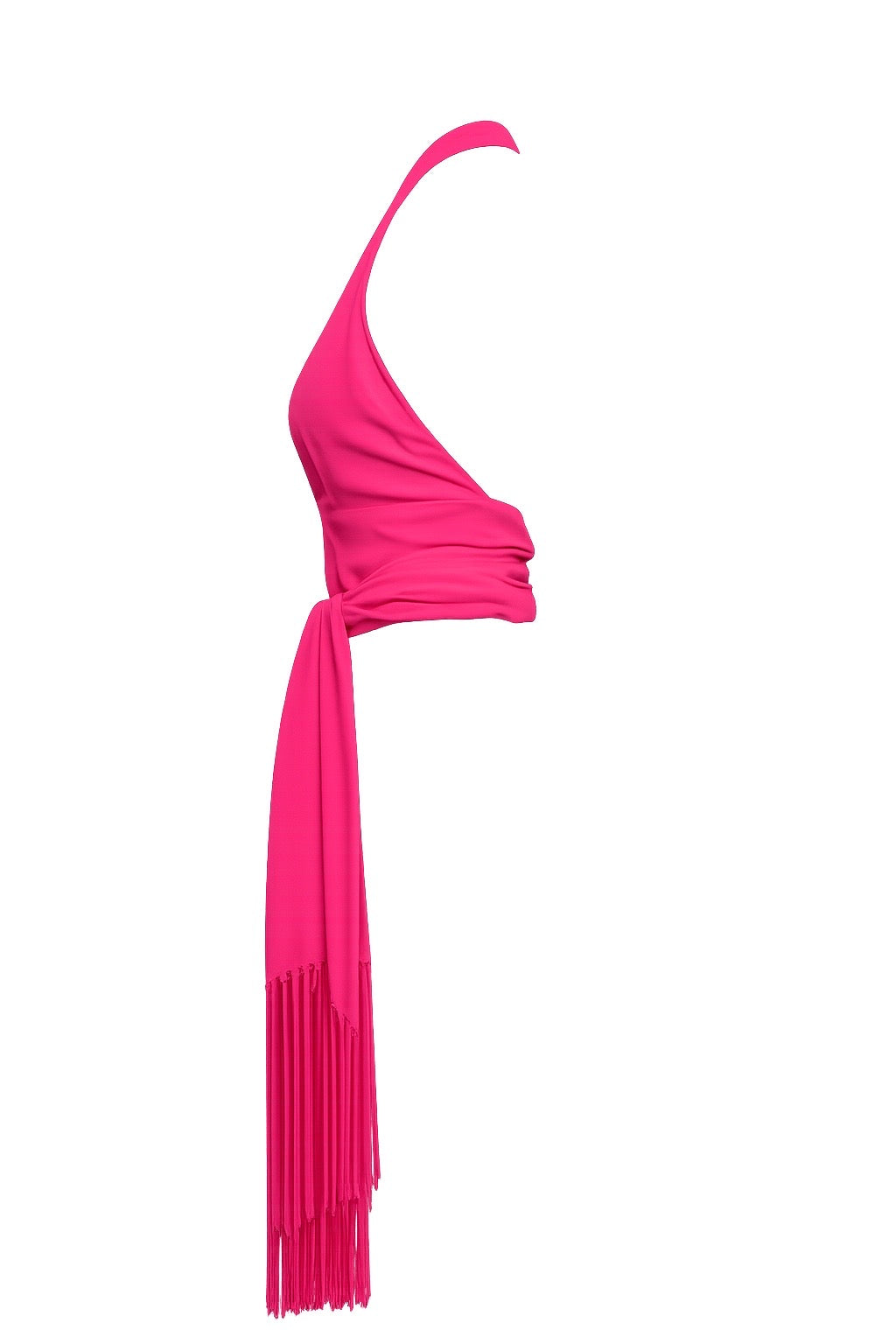 Celine 2004 Fringe Wrap Neckhalter Top