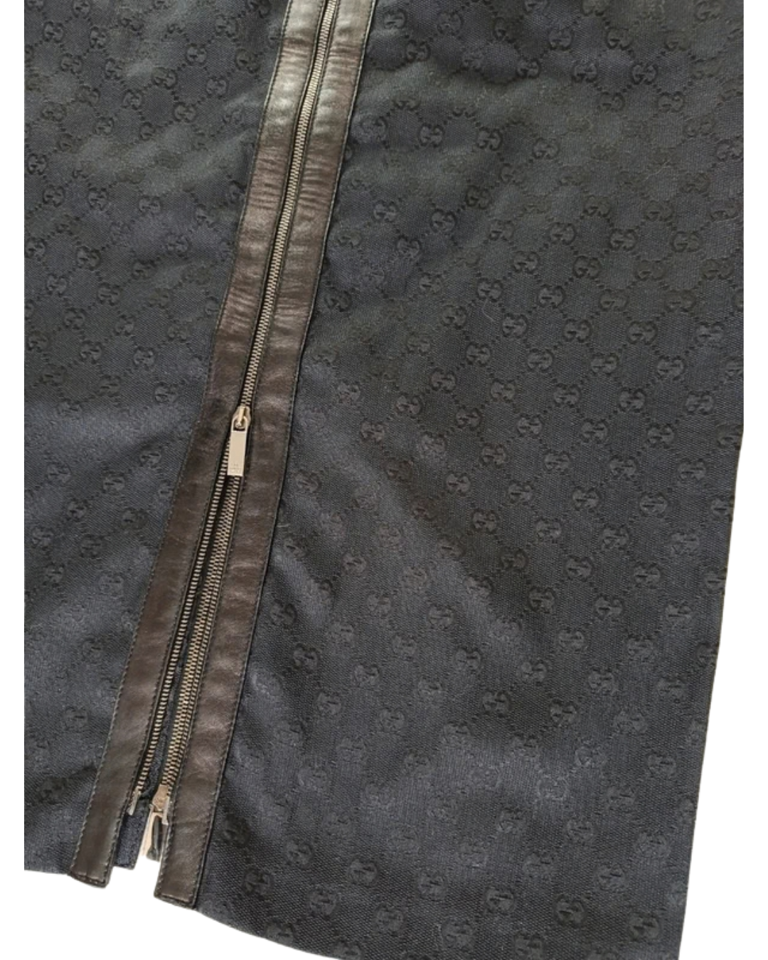 Gucci by Tom Ford 2000 Monogram Zip Up Midi Skirt
