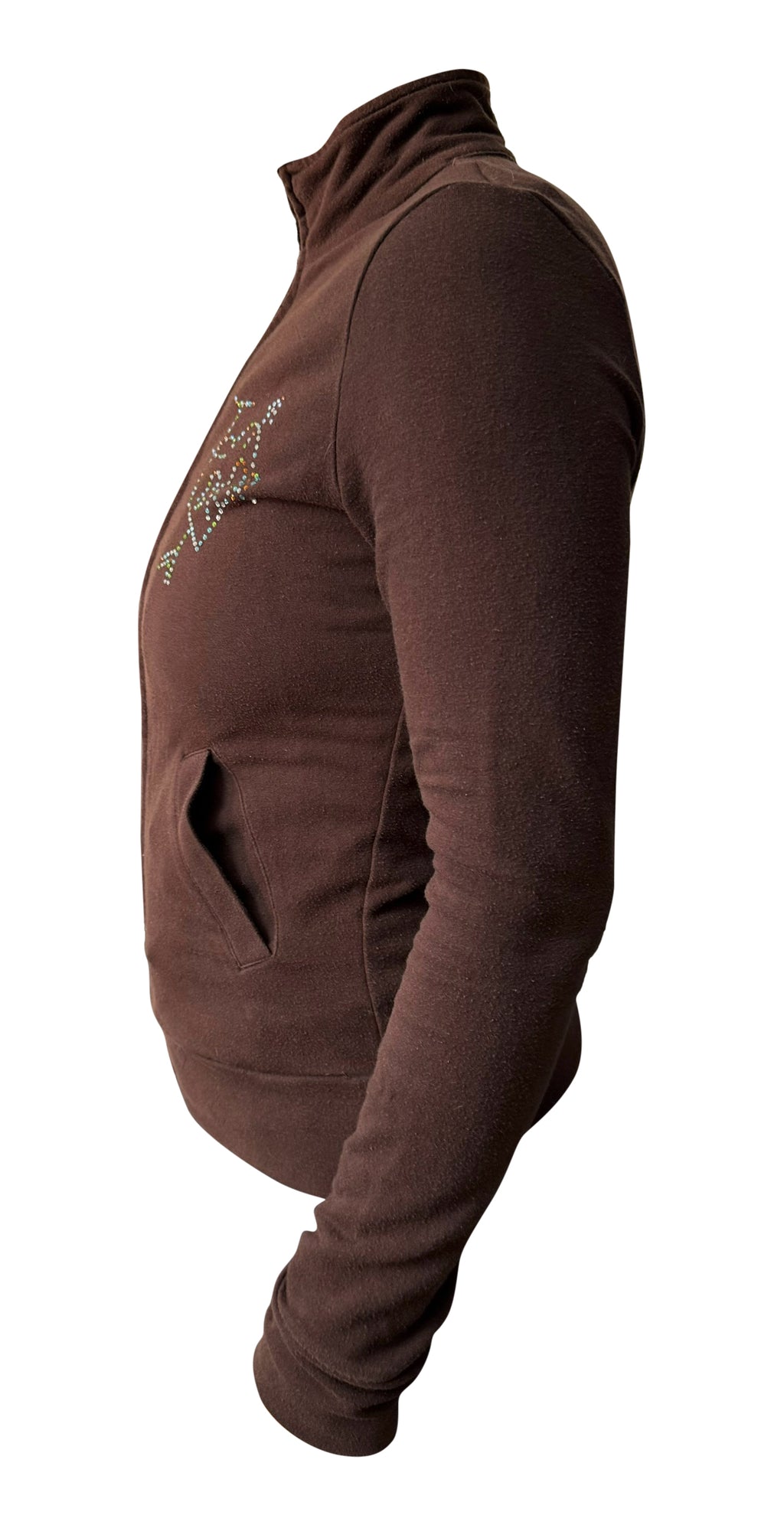 Christian Dior Zip Up Crystal Logo Longsleeve Jacket