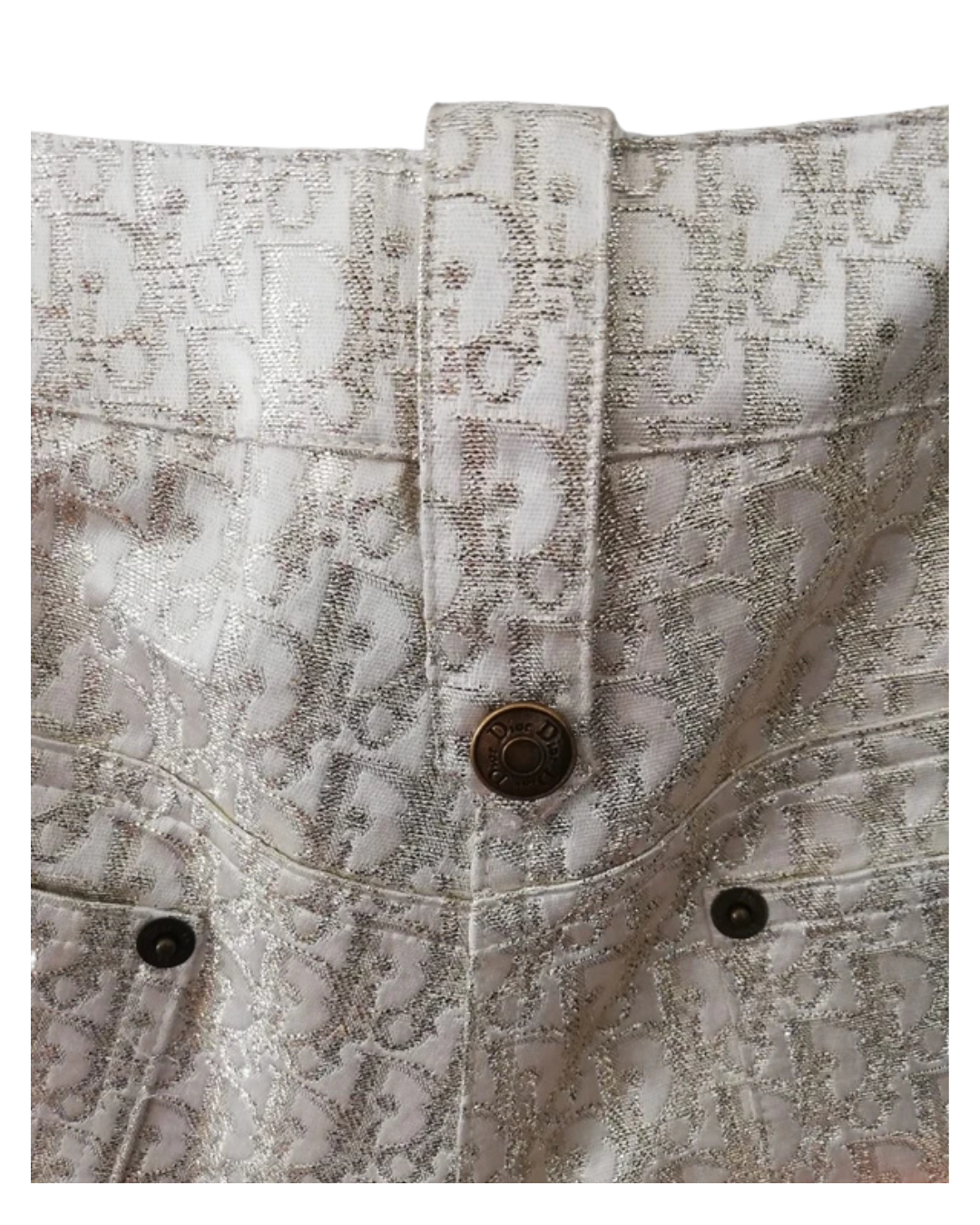 Christian Dior Gold Glitter Monogram Pants