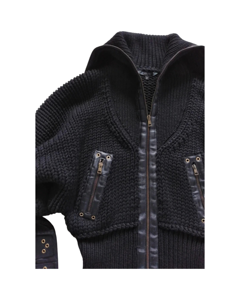 Gucci by Tom Ford Knit Leather Jacket