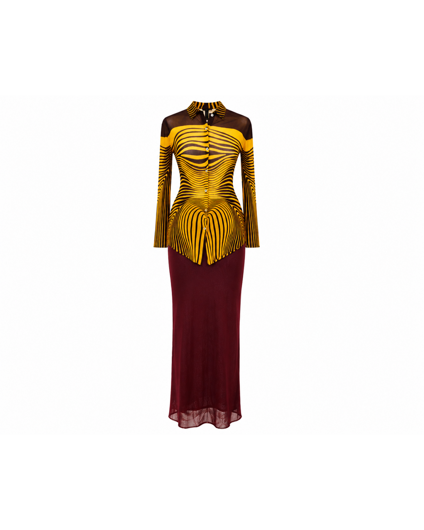 Jean Paul Gaultier 1996 Cyber Top and Skirt Set